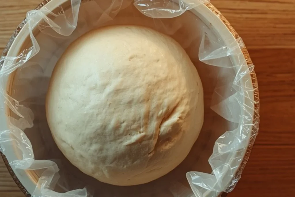 storing homemade pizza dough in airtight glass container refrigerator freshness