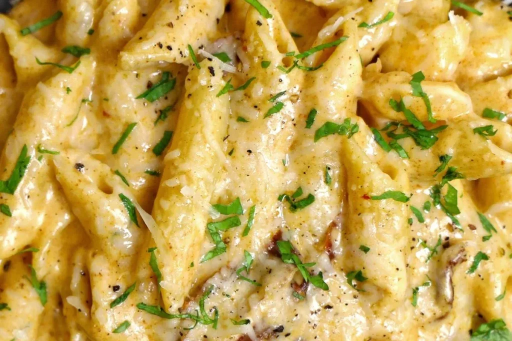 creamy chicken pasta finished webp