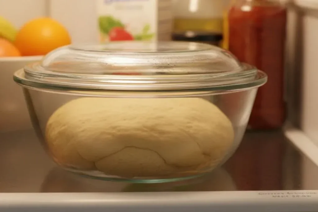 Why Didn’t My Pizza Dough Rise? 10 Common Reasons (And How to Save It Before Dinner Is Ruined) 6 Homemade pizza dough proofing slowly in the refrigerator